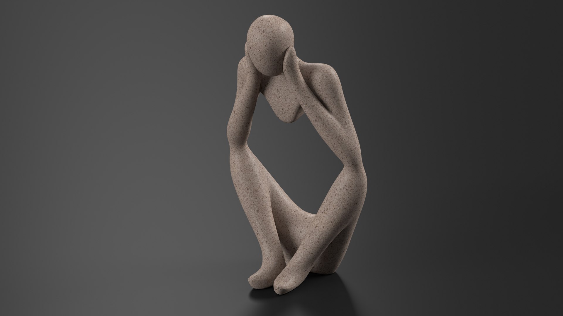 Abstract Thinker Figurine White Stone 3D Model - TurboSquid 2210675
