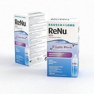 Bausch and Lomb Renu MPS Lens Multi Purpose Solution Flight Pack 100ml 2021 3D
