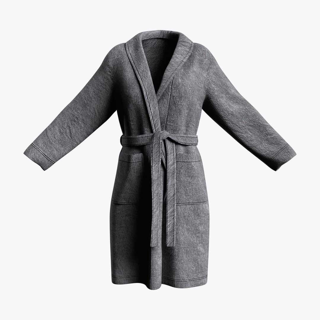3D Bathrobe Female Model - TurboSquid 1887113
