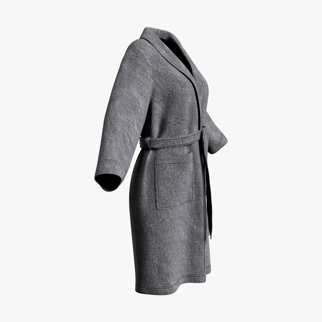 3D Bathrobe Female Model - TurboSquid 1887113