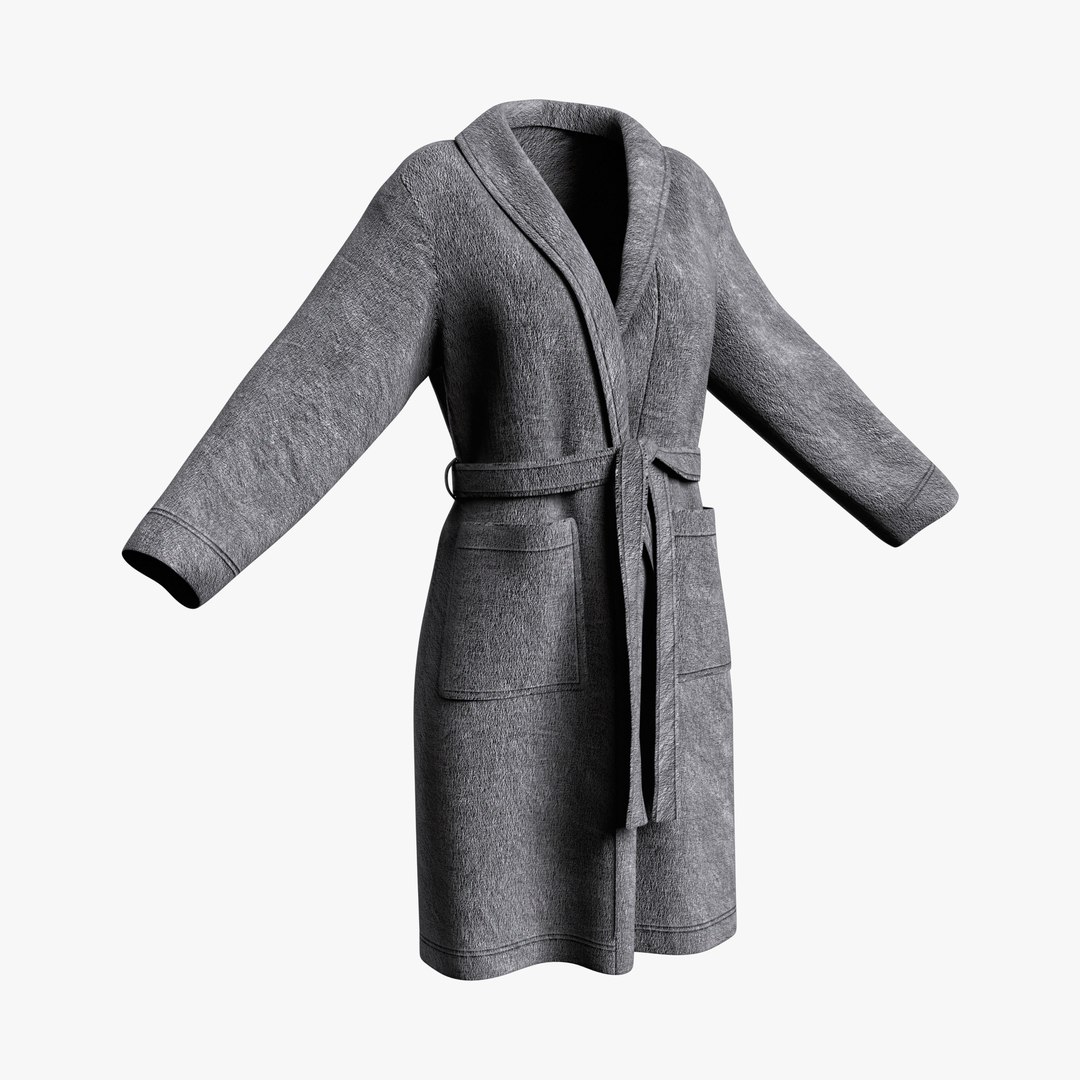 3D Bathrobe Female Model - TurboSquid 1887113