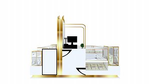 3D Luxury Jewelry Kiosk Display model