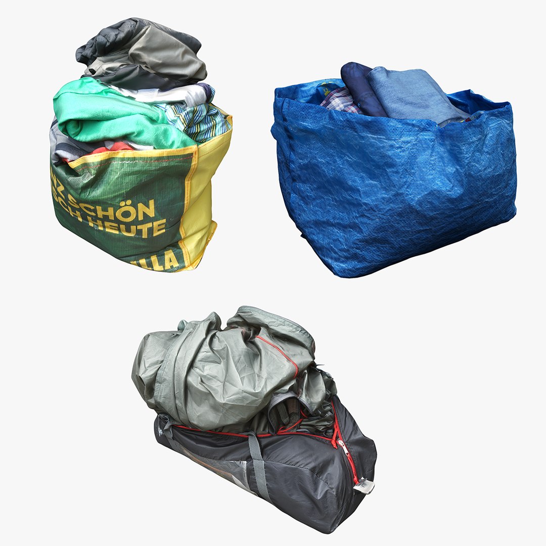 3D Bag With Clothes Collection 02 - TurboSquid 2143033