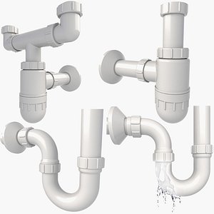 3D Sink Drain Pipes v22