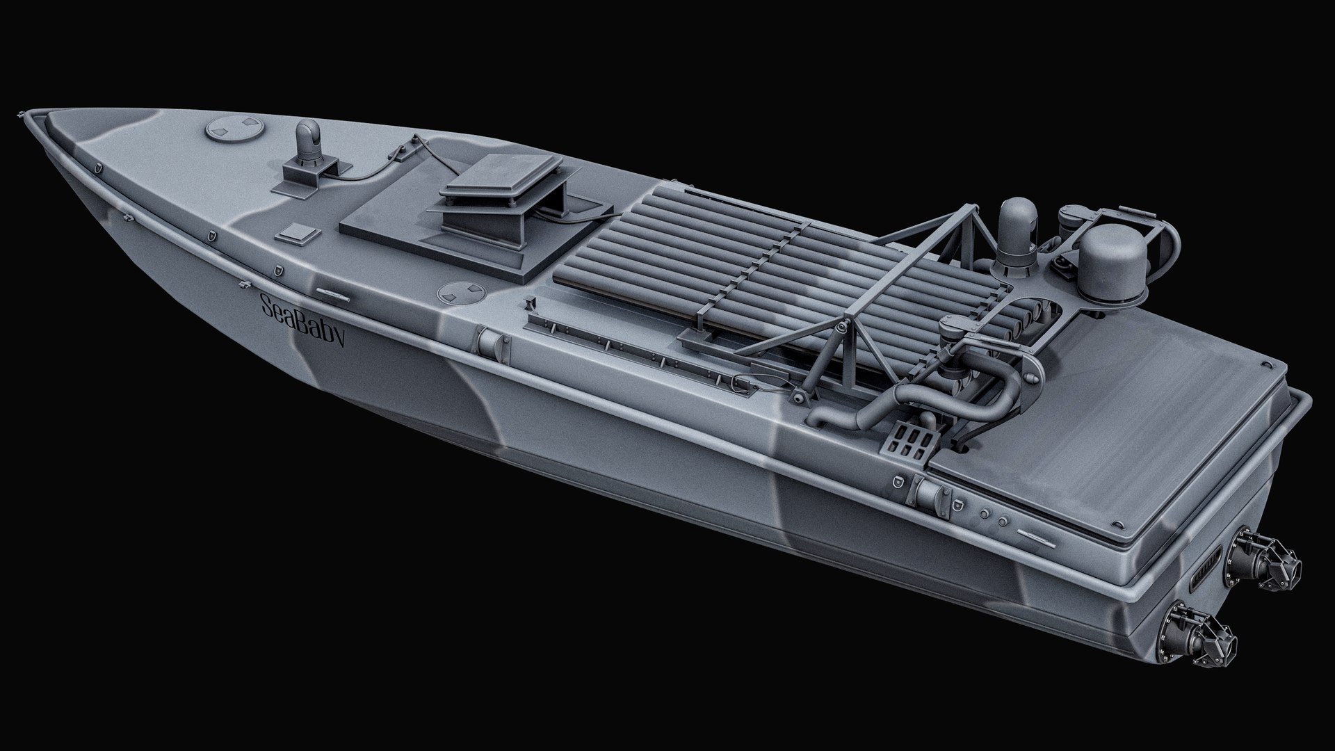 3D model Sea Baby USV Drone With GRAD Rocket Launcher PBR https://p.turbosquid.com/ts-thumb/gy/hwOn3M/3P/r_scrsb_010c/png/1790014296/1920x1080/fit_q87/19943a5a02e39671186806d11fcae5aa382386b2/r_scrsb_010c.jpg