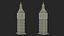 Low Poly Cartoon Big Ben Tower