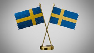3D Table  Flag  of Sweden model