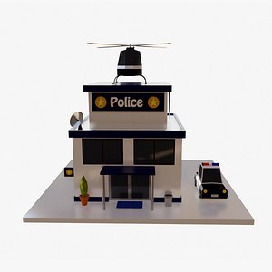Low Poly Police Station 3D model