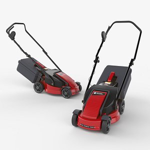 3D Electric Red Lawn Mower with Grass Collector