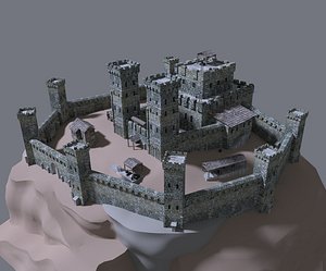 medieval castle 3d obj