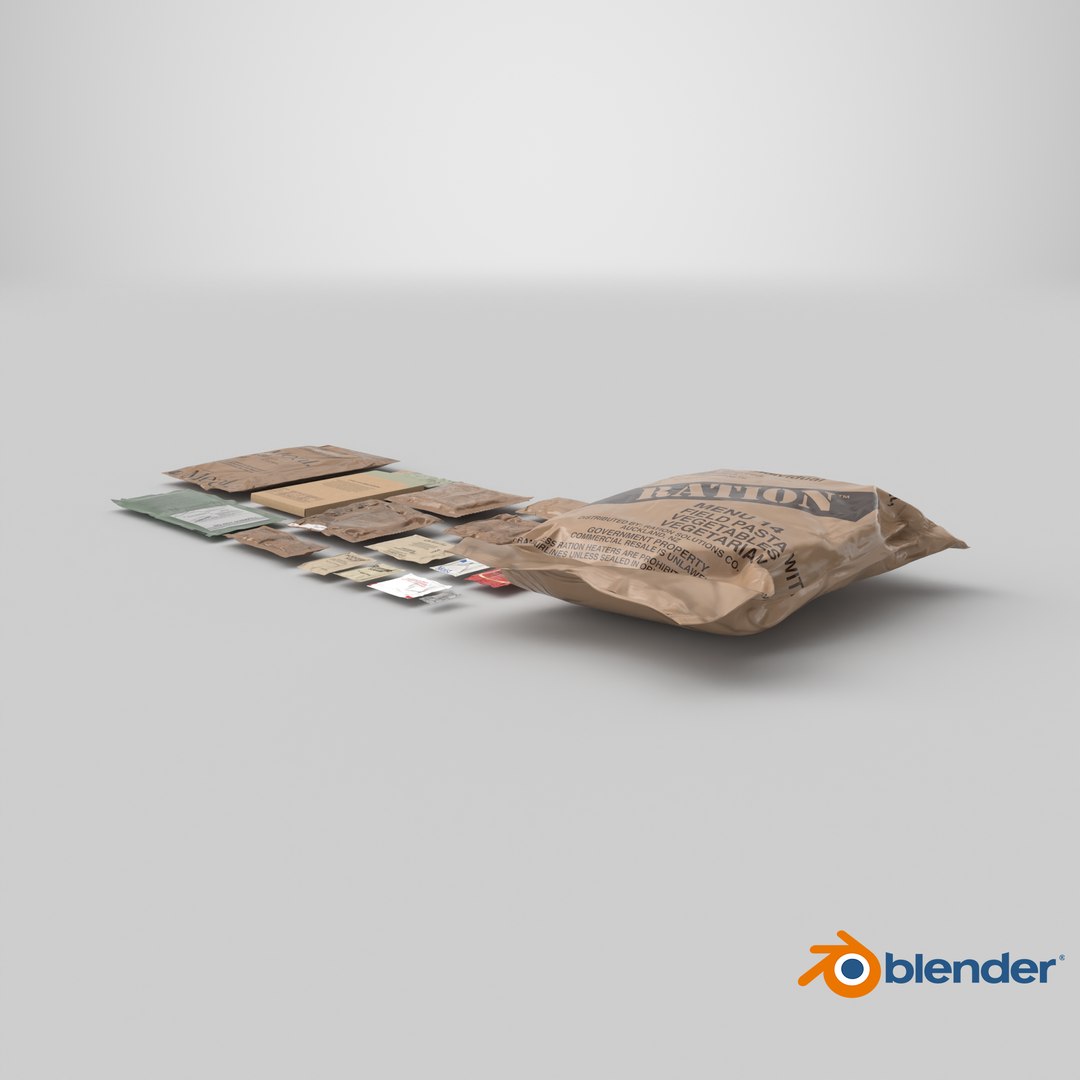 Military Meal Ration Pack with Food Set 3D model https://p.turbosquid.com/ts-thumb/gy/sLDdAz/4u/stemcell_blender_cycles_render/png/1778769016/1920x1080/fit_q87/ab5f06220ecbc866fe1223cf4f77f27d6c936ce9/stemcell_blender_cycles_render.jpg