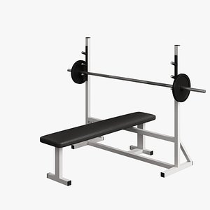 fitness supine bench 002 3d max