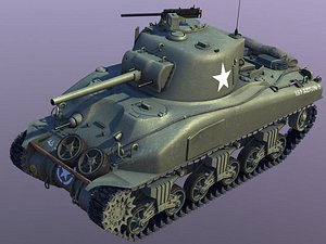 wwii sherman m4-a1 tank 3d model