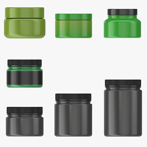 Plastic Jar mockups PBR 3D model