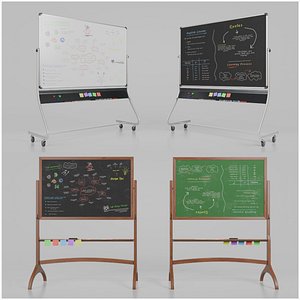 Dual-Sided Writing Boards Duo - Customizable Whiteboard and Chalkboard Set