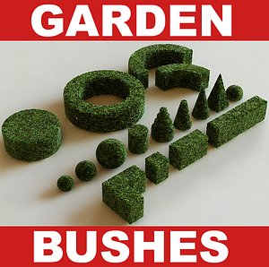garden bushes 3d max