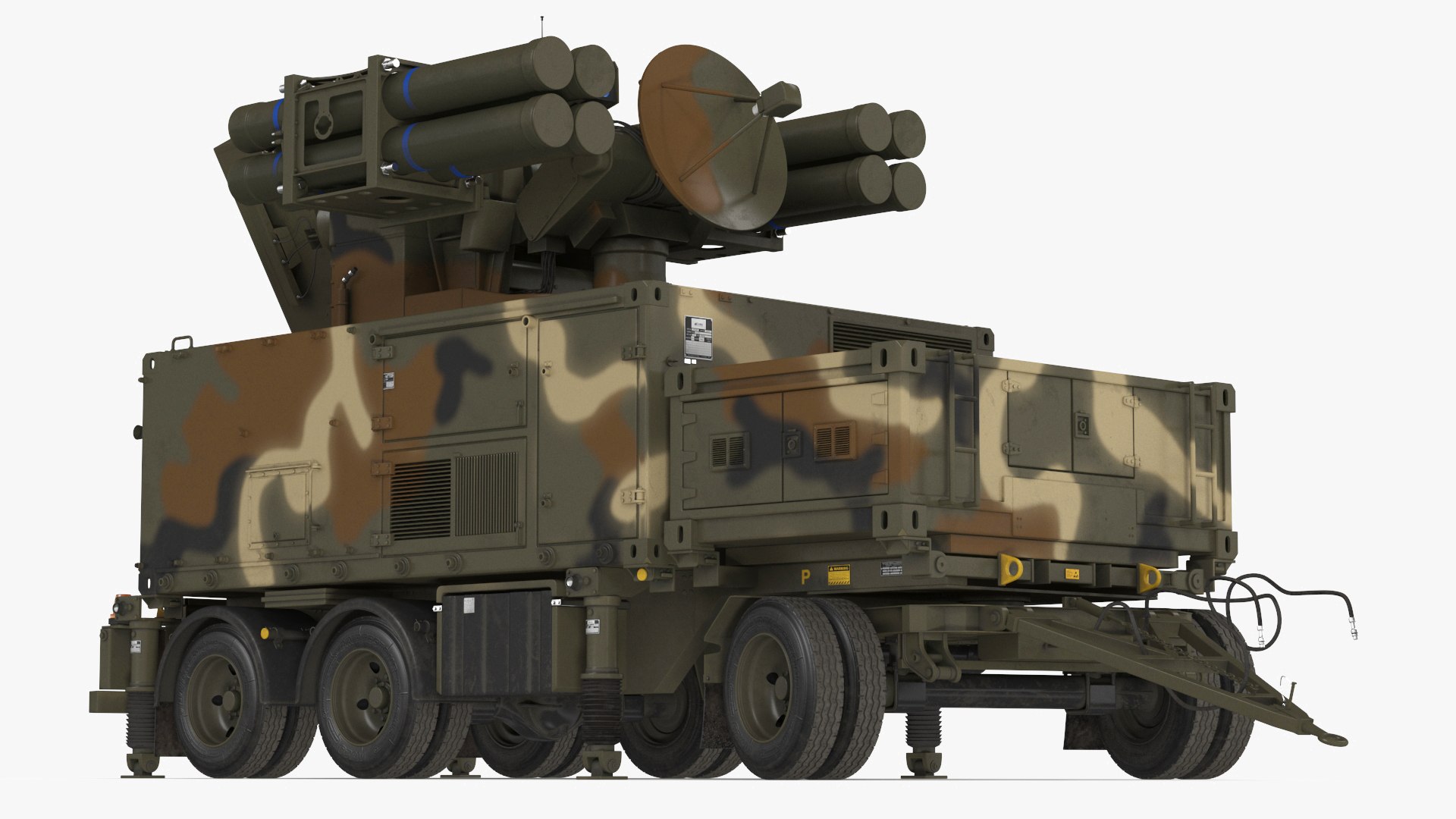 Missile Launch System Crotale NG Rigged for Cinema 4D 3D model preview