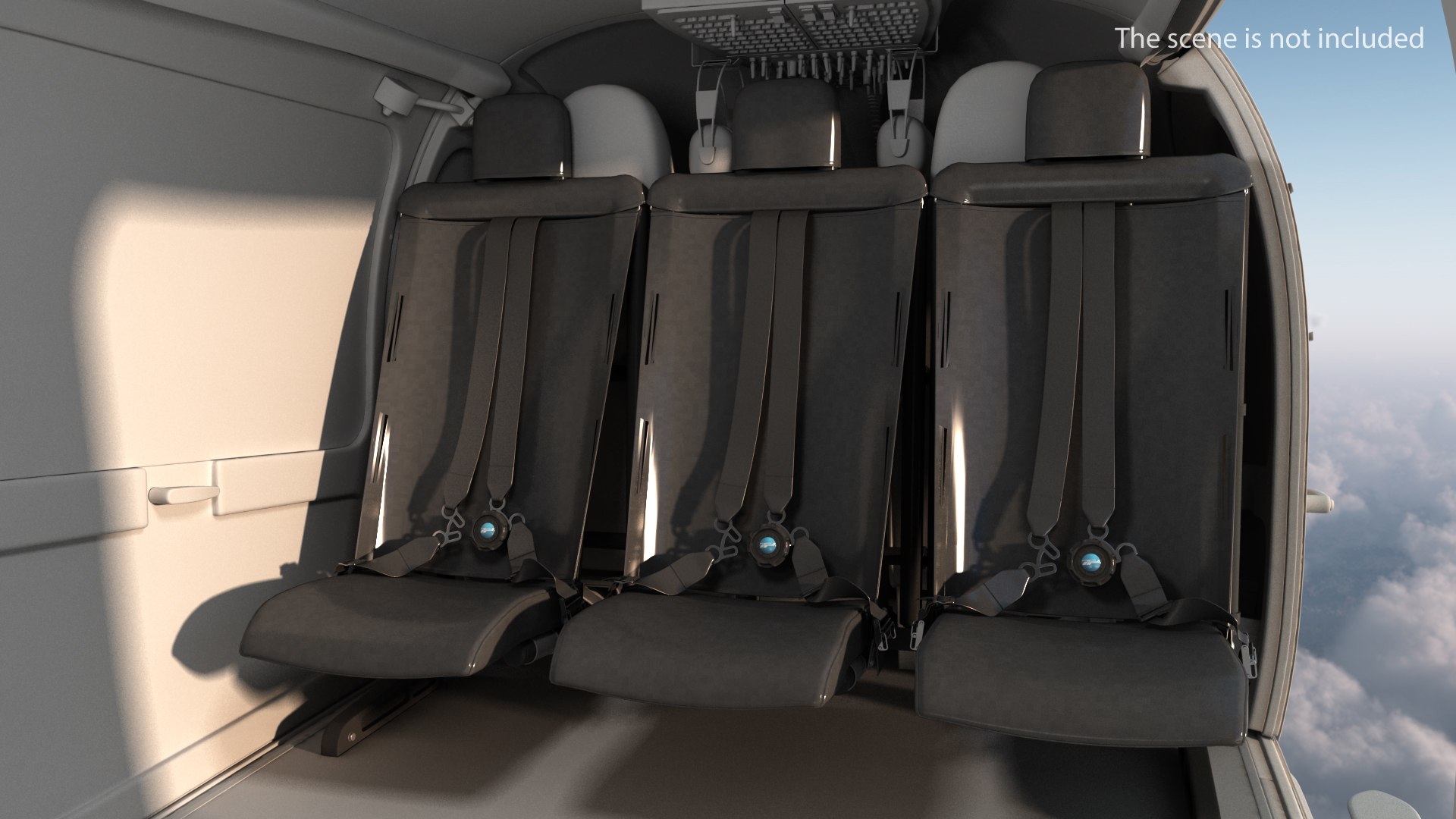 Helicopter Passenger Seats 3D model preview