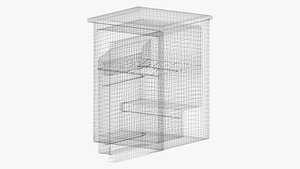 Mini Fridge with Open Door Modeled Interior Game-Ready 3D model