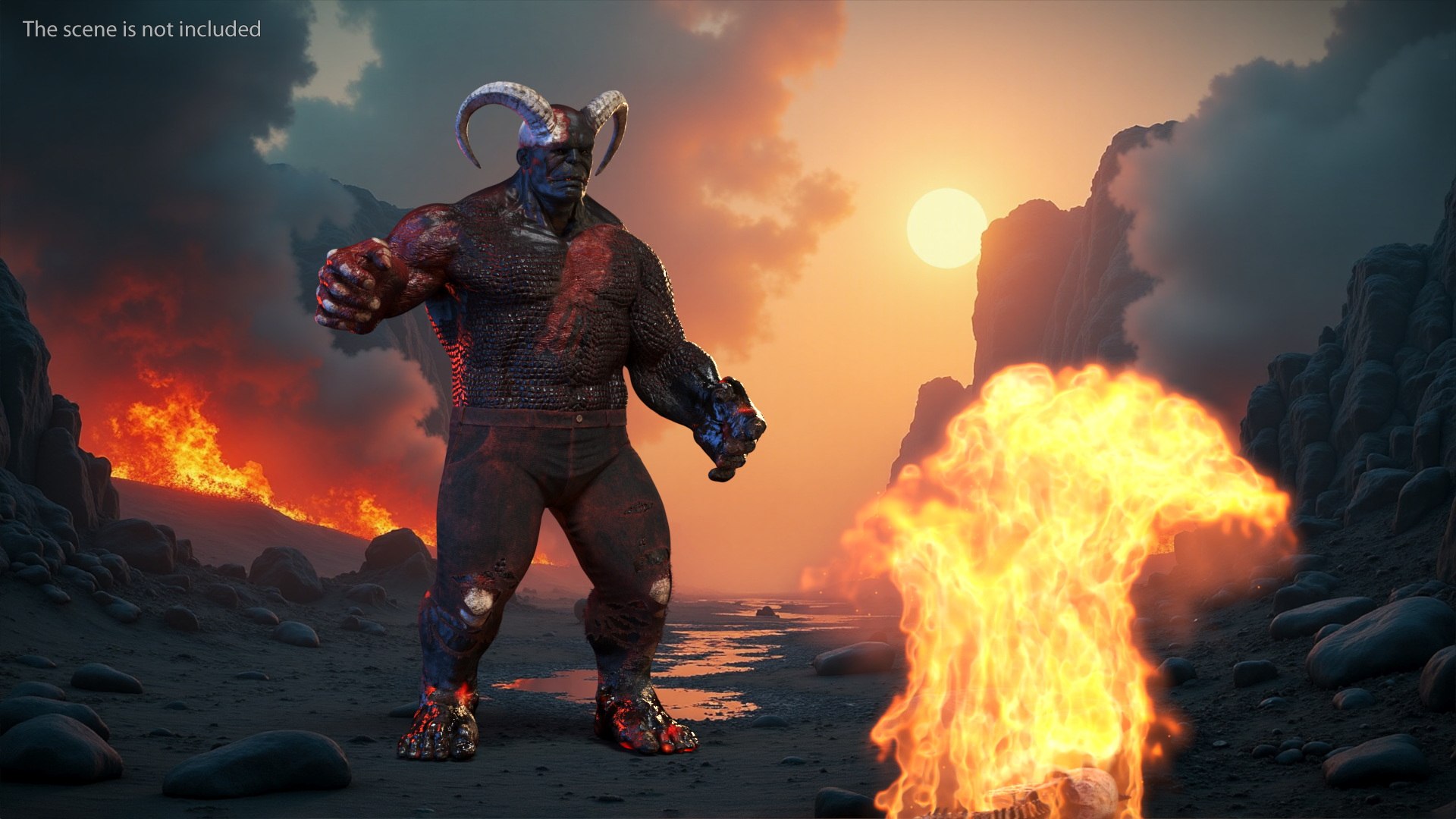 Infernal Muscular Demon Humanoid Dark Rigged For Maya 3D Model ...
