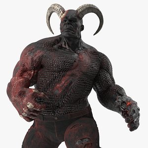 Infernal Muscular Demon Humanoid Dark Rigged for Maya