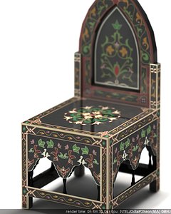 black princess chair 3d 3ds