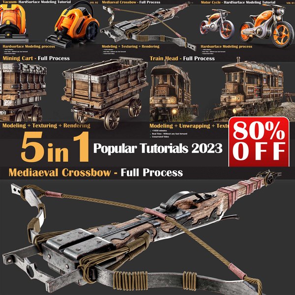 3D 5 in 1 The Popular Tutorials 2023 5 Best-Selling Tutorials