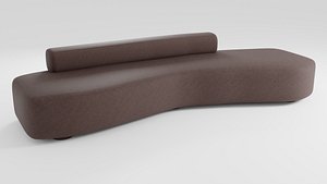 Modern designer sofa in Scandinavian style in brown tones 3D