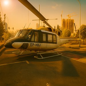 Highly Detailed Bell 212 Helicopter 3D Model with Textures and Materials - Game  Animation Ready