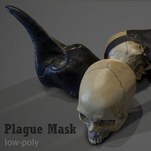 Plague Doctor Mask PBR Low-poly 3D model