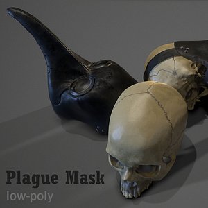 Plague Doctor Mask PBR Low-poly