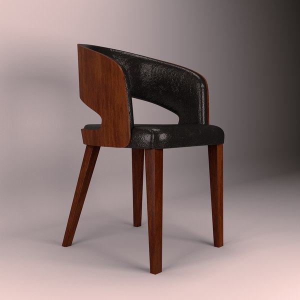 wooden chair with leather seat