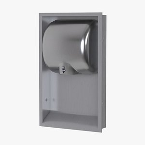 Recessed Commercial Hand Dryer Stainless Steel 3D model
