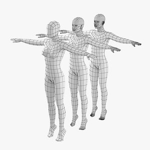 3D model Natural Female on Toes in T-Pose Base Mesh
