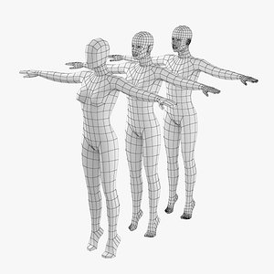 Natural Female on Toes in T-Pose Base Mesh