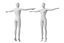 Donna naturale sulle dita dei piedi in rete di base T-Pose