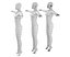 Donna naturale sulle dita dei piedi in rete di base T-Pose
