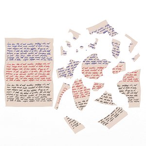 Torn Letter Pieces