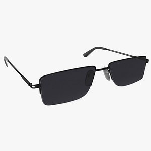 Rectangular Glasses with Dark Lenses 3D model