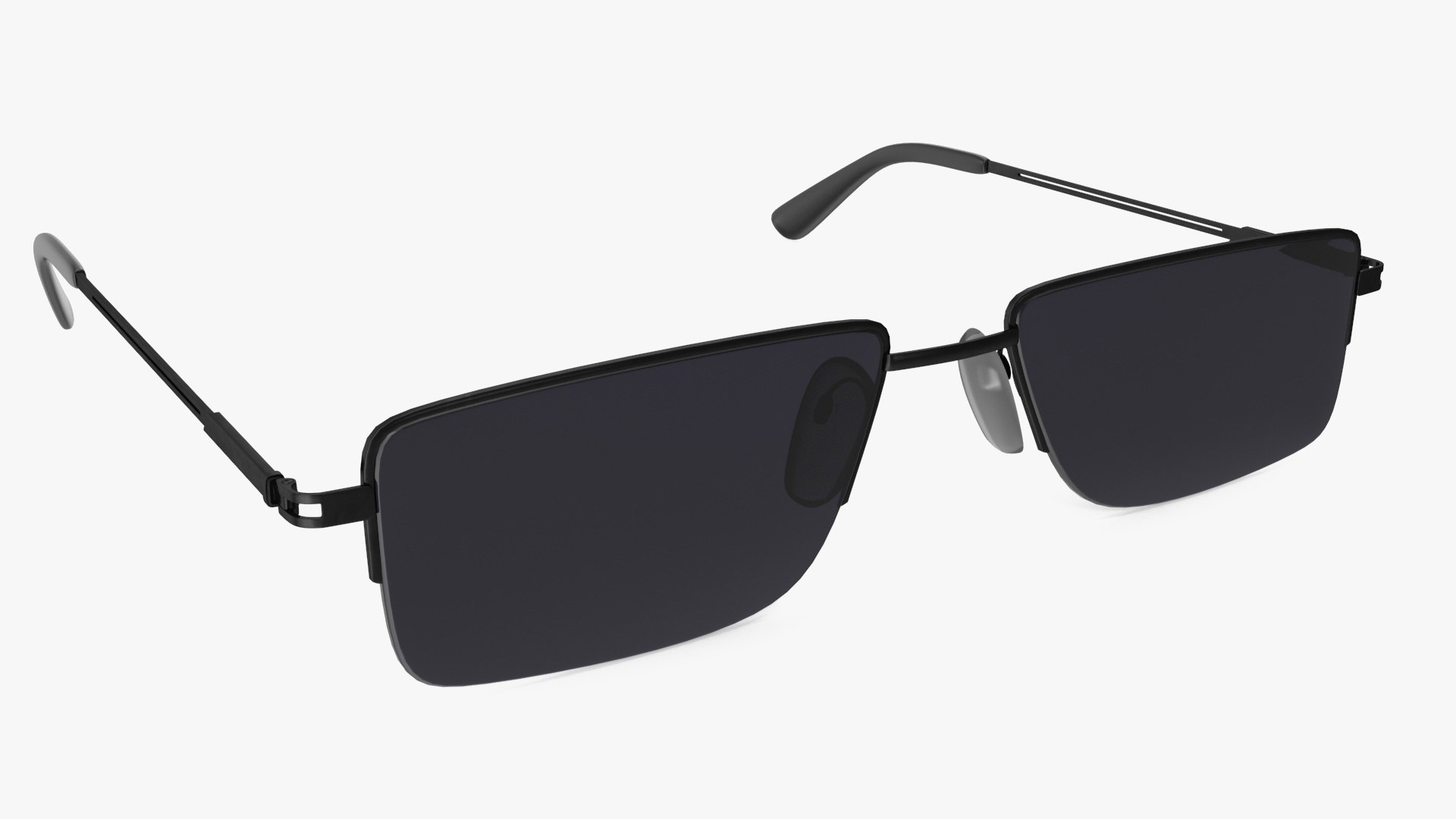 Rectangular Glasses with Dark Lenses 3D model preview
