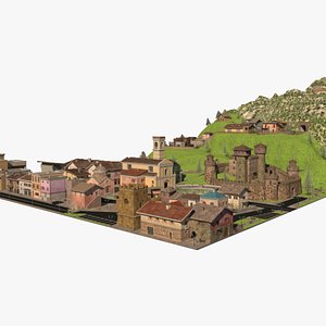 3D town scene model