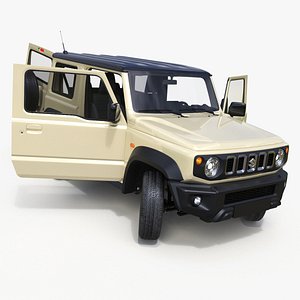 Three Door SUV Suzuki Jimny 2025 Beige Rigged for Cinema 4D
