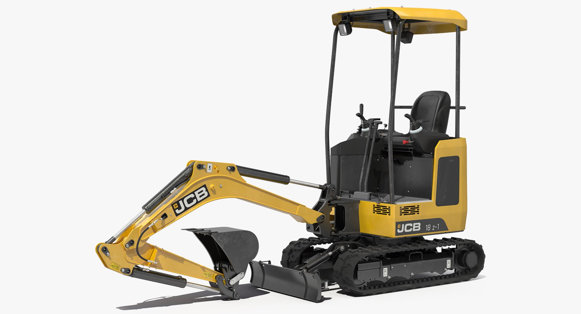 Clean Mini Excavator JCB 18Z1 3D model preview
