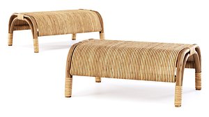 Elli Rattan ottoman  by Bpoint 3D model