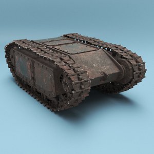 3D Old Military Engineering Explosive Crawler Rigged for Cinema 4D model