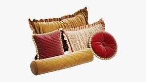 Set of decorative pillows in an autumn palette