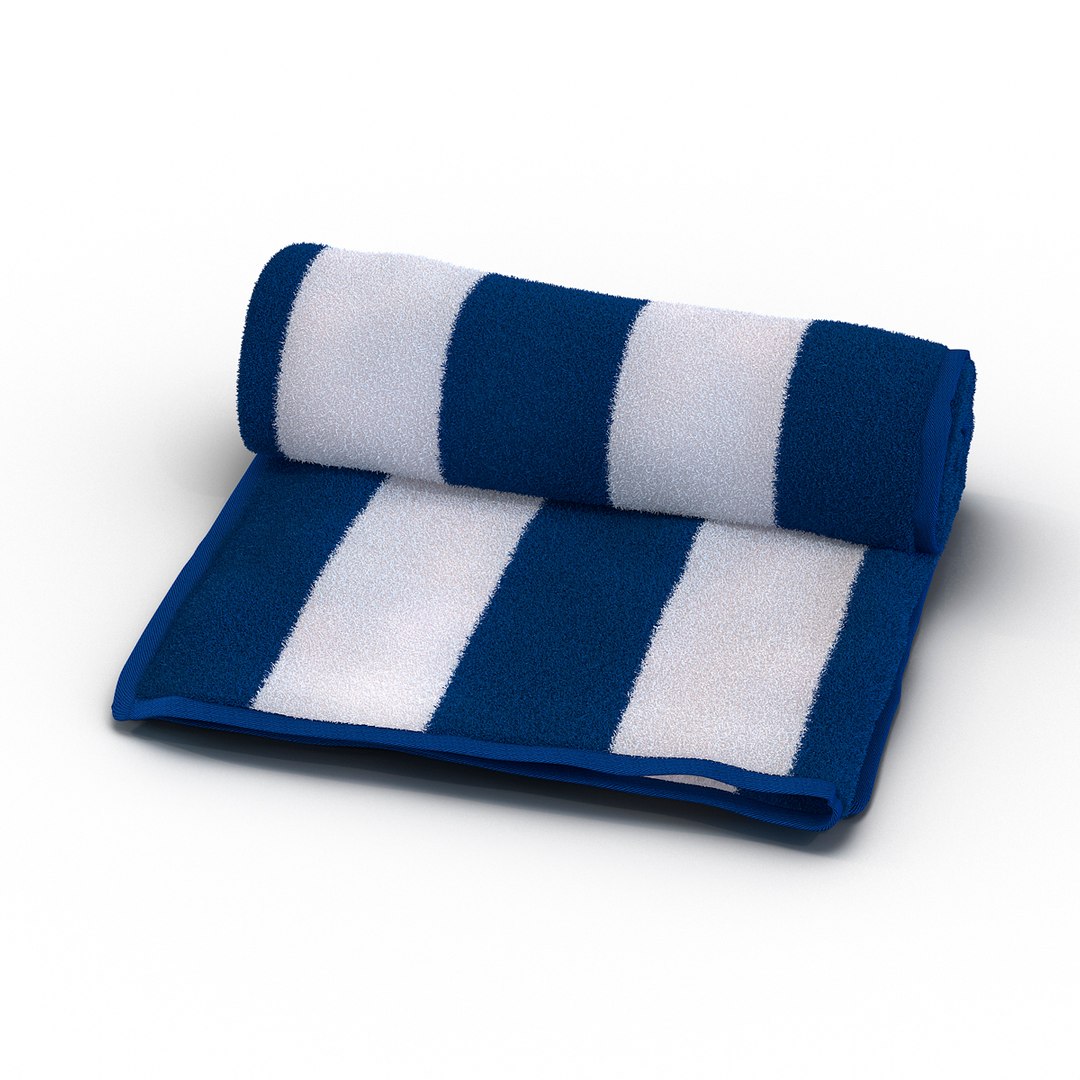 Beach Towel White 3D Model preview