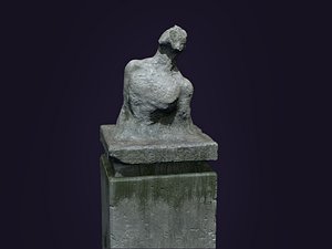 Worn Stone Statue - Game Engine Ready model with high-res ZTL