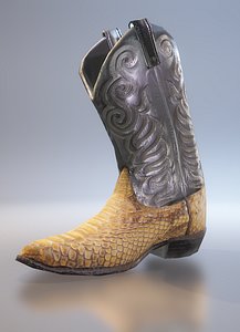 crocodile cowboy boots 3D model