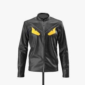 3D realistic leather jacket fendi model